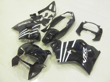 1998-2001 Black White Stripe Honda VFR800 Fairings