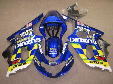 2000-2002 Blue Yellow Telefumica Movistar Suzuki GSXR1000 Fairings