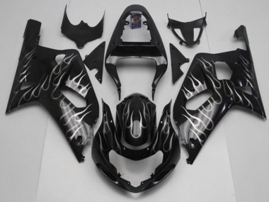 2001-2003 Black White Flame Suzuki GSXR 600/750 Fairings