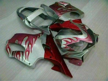 2001-2003 Red Flame Silver Honda CBR600 F4i Fairings