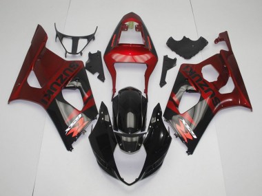 2003-2004 Black Red Suzuki GSXR 1000 Fairings