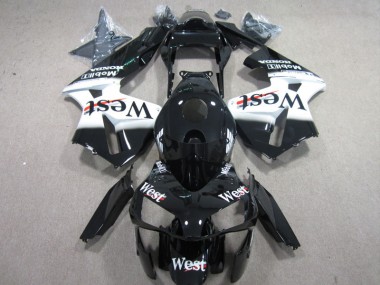 2003-2004 West White Black Honda CBR600RR Fairings