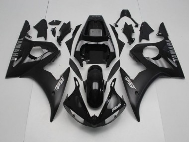 2003-2005 Black with Silver Decals Yamaha YZF R6 Fairings