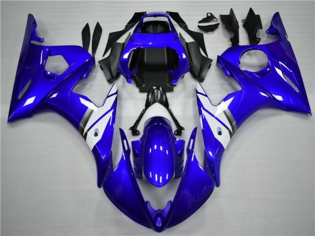 2003-2005 Blue White Yamaha YZF R6 Abs Fairings