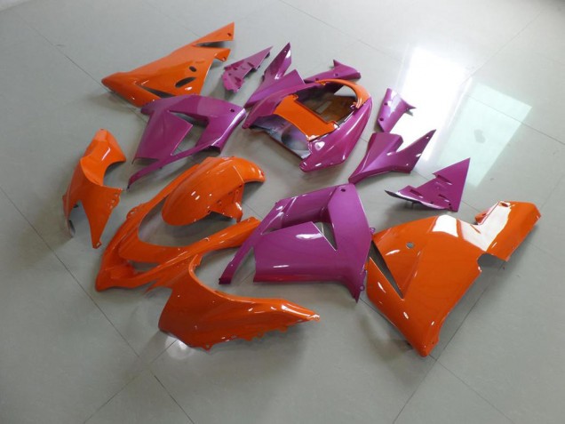 2003-2005 Orange and Pink Kawasaki Ninja ZX10R Fairings