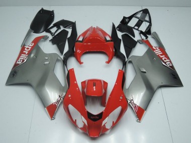 2003-2005 Silver and Red Aprilia RSV1000 Fairings