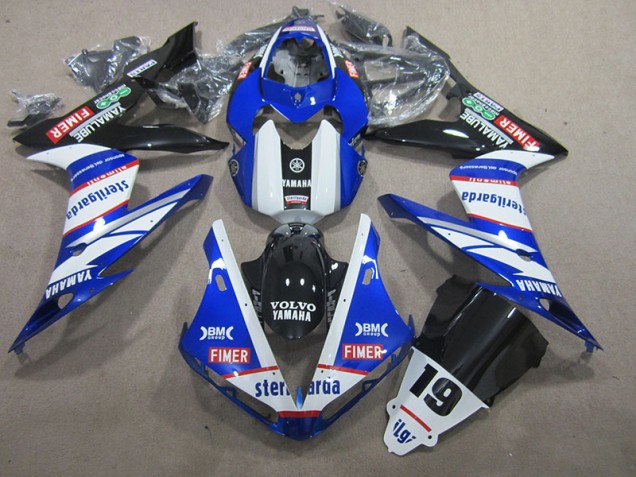 2004-2006 Blue White Volvo Sterilgarda 19 Yamaha YZF R1 Fairings