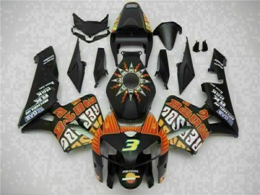 2005-2006 Black Honda CBR600RR Plastics Fairing Kit