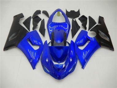 2005-2006 Blue Kawasaki Ninja ZX6R Injection Fairing Kit