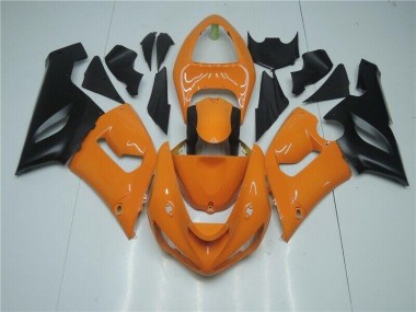 2005-2006 Orange Black Kawasaki Ninja ZX6R Fairings