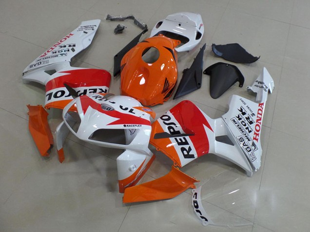 2005-2006 Orange White Repsol Honda CBR600RR Fairings