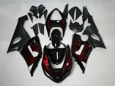 2005-2006 Red Black Kawasaki Ninja ZX6R Fairings