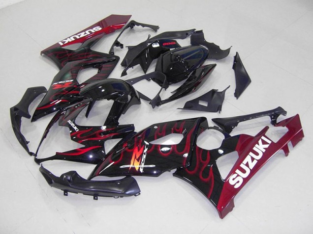 2005-2006 Red Flame Suzuki GSXR 1000 Fairings