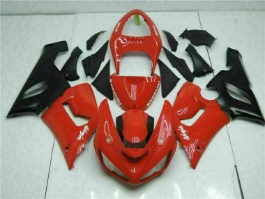 2005-2006 Red Kawasaki Ninja ZX6R Fairings