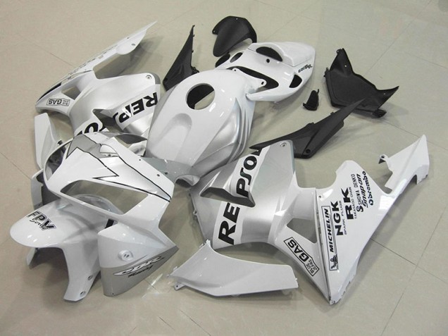 2005-2006 Repsol White Silver Honda CBR600RR Fairings