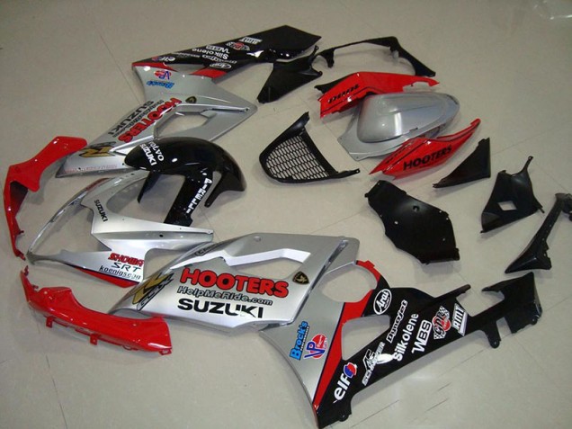 2005-2006 Silver and Red Suzuki GSXR 1000 Fairings