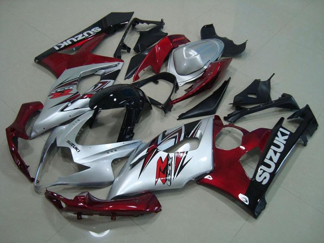 2005-2006 Silver Red Suzuki GSXR 1000 Fairings