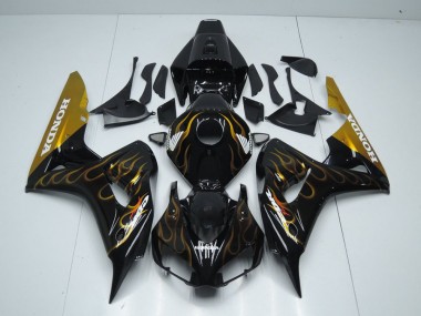 2006-2007 Black Gold Flame Honda CBR1000RR Fairings