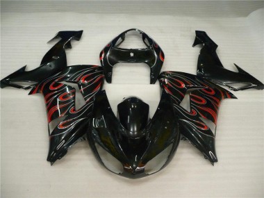 2006-2007 Black Grey Red Kawasaki Ninja ZX10R Fairings