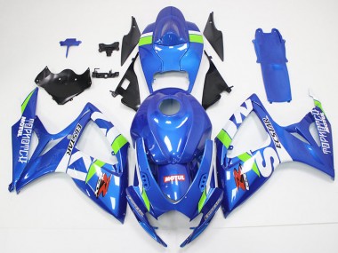 2006-2007 Blue White Suzuki GSXR 600/750 Abs Fairing Kits