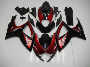 2006-2007 Red Black Suzuki GSXR 600/750 Abs Fairing Kits