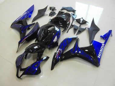 2007-2008 Black Blue Flame Honda CBR600RR Fairings