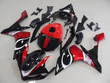 2007-2008 Black Red Glossy Yamaha YZF R1 Fairings