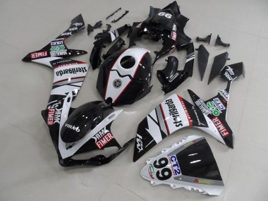 2007-2008 Black White Stickers Packs Yamaha YZF R1 Fairings