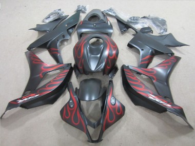 2007-2008 Black with Red Flame Honda CBR600RR Fairings