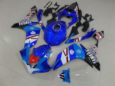 2007-2008 Blue White Black Stickers Yamaha YZF R1 Fairings