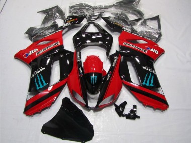 2007-2008 Red Black Kawasaki Ninja ZX6R Fairings