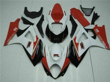 2007-2008 Red White Suzuki GSXR 1000 Fairings