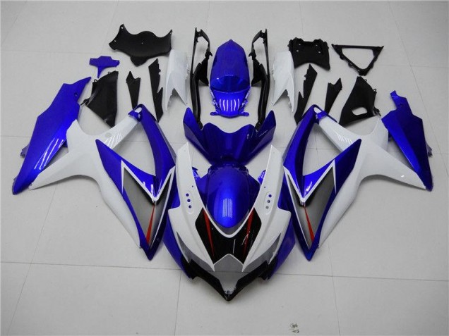 2008-2010 White Blue Suzuki GSXR 600/750 Fairings