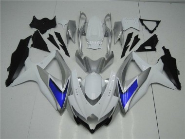 2008-2010 White Silver Blue Suzuki GSXR 600/750 Fairings