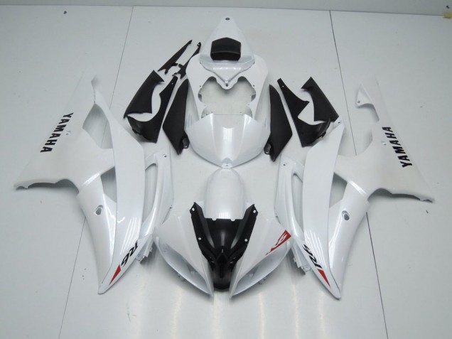 2008-2016 Pearl White and Red Sticker Yamaha YZF R6 Fairings