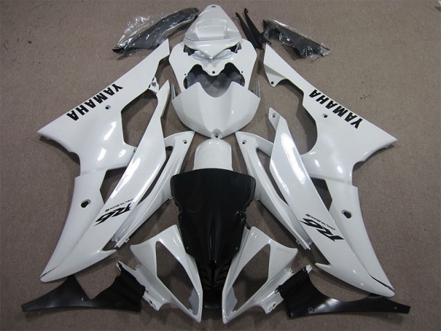 2008-2016 White Black Decal Yamaha YZF R6 Fairings