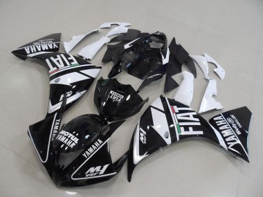 2009-2011 Black White Fiat Yamaha YZF R1 Fairings