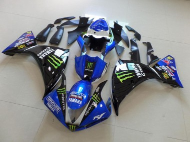 2009-2011 Blue Black Monster Yamaha YZF R1 Fairings