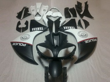 2009-2011 Matte Black White Yamaha YZF R1 Fairings