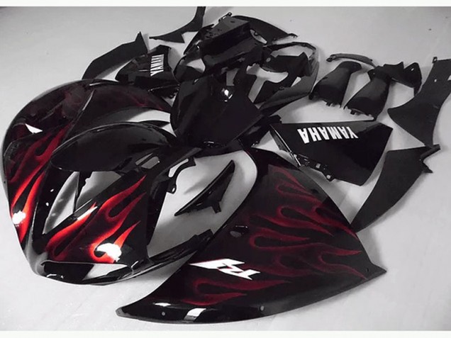 2009-2011 Red Black Flame Yamaha YZF R1 Fairings