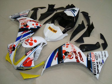 2009-2011 White Black Pepe Phone Yamaha YZF R1 Fairings