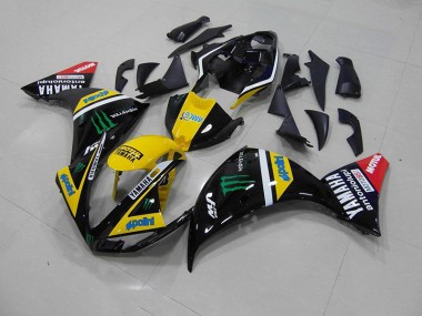 2009-2011 Yellow Black Monster Yamaha YZF R1 Fairings