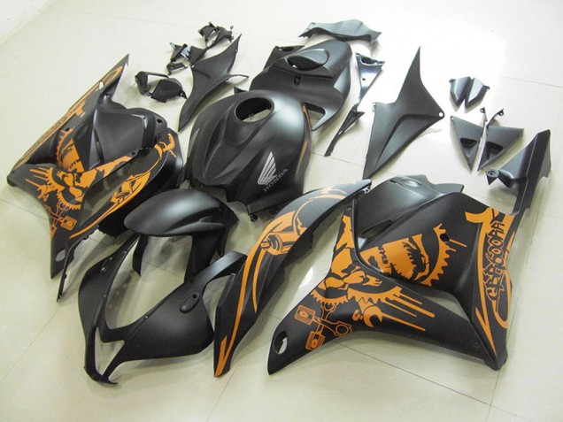 2009-2012 Matte Black Orange Sticker Honda CBR600RR Fairings