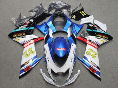 2011-2020 Rockstar 22 Blue White Red Suzuki GSXR600 Fairings