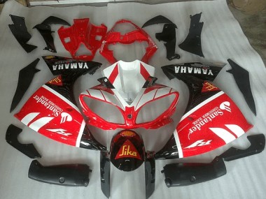 2012-2014 Red White and Black Graphic Yamaha YZF R1 Fairings