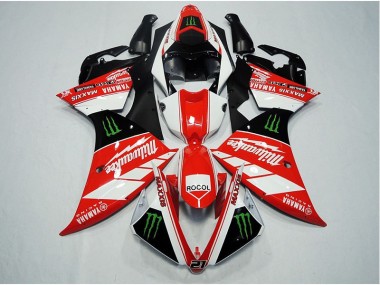 2012-2014 Red White Rocol Yamaha YZF R1 Fairings