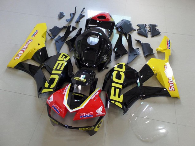 2013-2019 Yellow Black Geico Honda CBR600RR Fairings